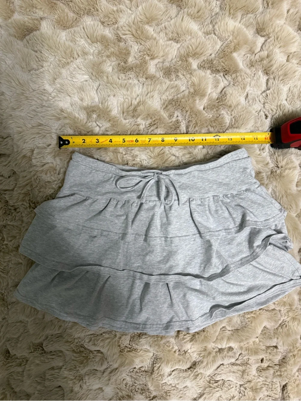 Y2K J for Justify Gray Tiered Ruffle Skirt with Drawstring Waist